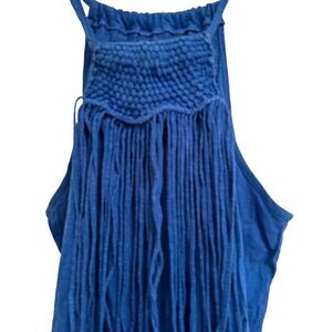 DKNY blue fringe dress - size S